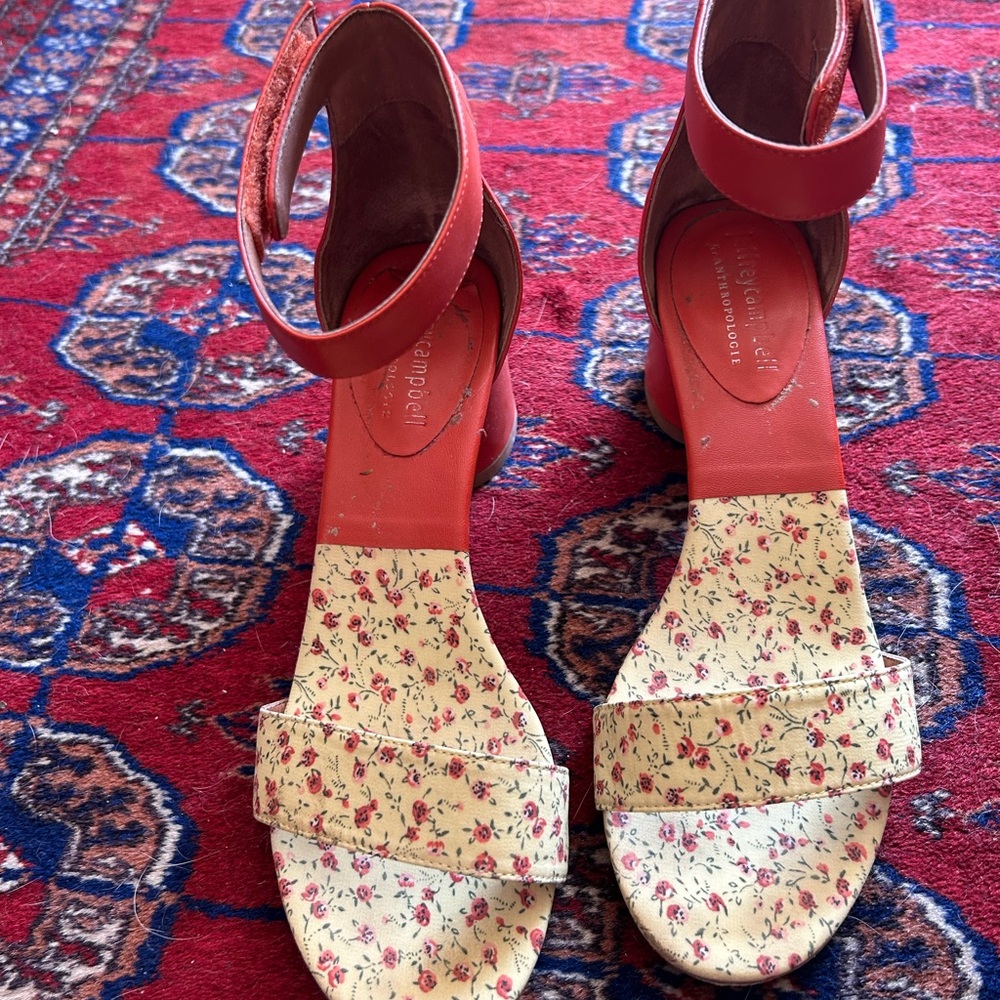 Jeffrey Campbell Floral Mini Heeled Sandals